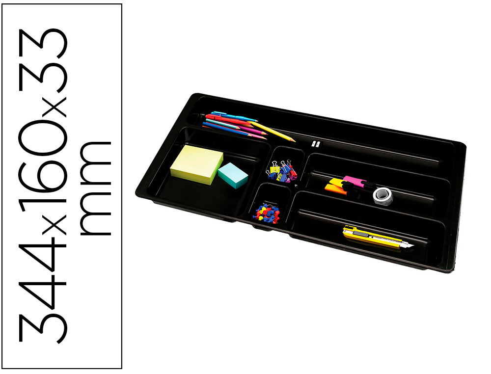 ORGANISATEUR TIROIR Q-CONNECT AMOVIBLE 344X160X33 MM        COLORIS NOIR
