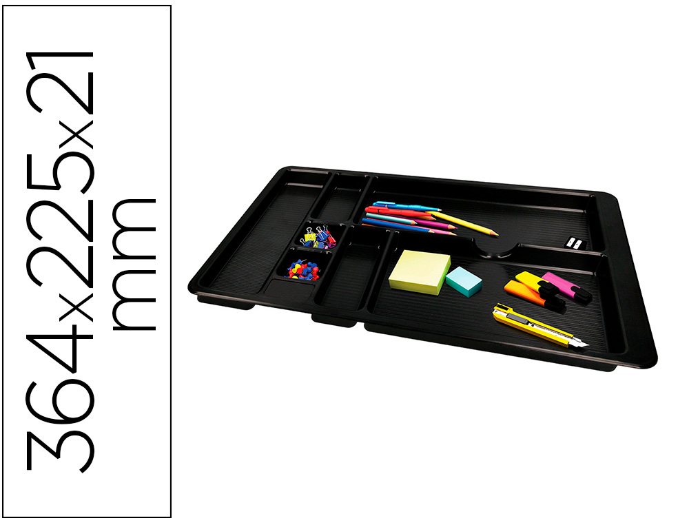 ORGANISATEUR TIROIR Q-CONNECT AMOVIBLE 364X225X21 MM        COLORIS NOIR