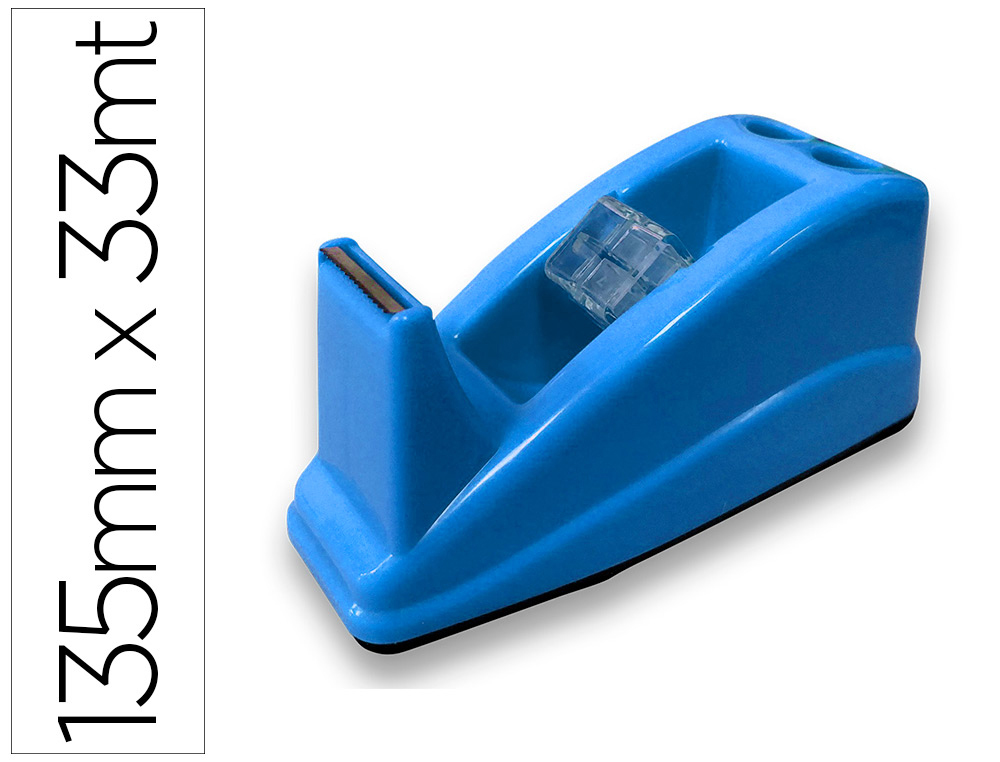 DEVIDOIR DE COMPTOIR DE RUBAN ADHESIF POUR ROULEAU DE 33M   135X58X60 MM COLORIS BLEU