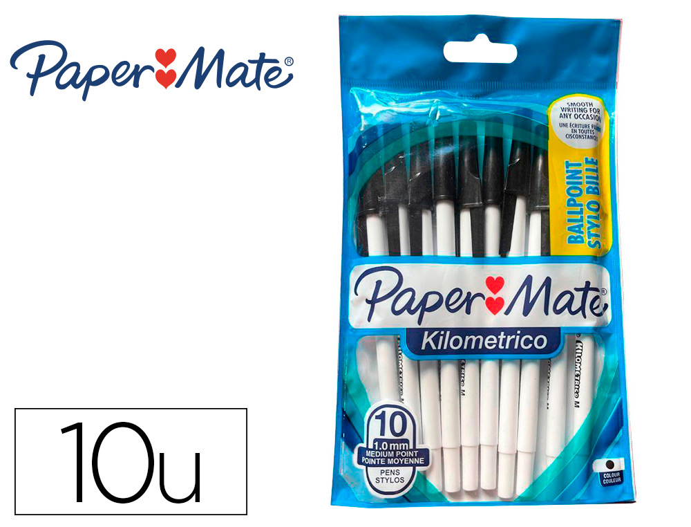 STYLO-BILLE KILOMETRICO PAPER MATE POINTE MOYENNE 1MM ENCRE NOIR