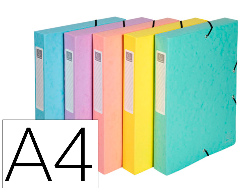 BOITE DE CLASSEMENT EXABOX AQUAREL A4 DOS 60MM ASSORTIMENT