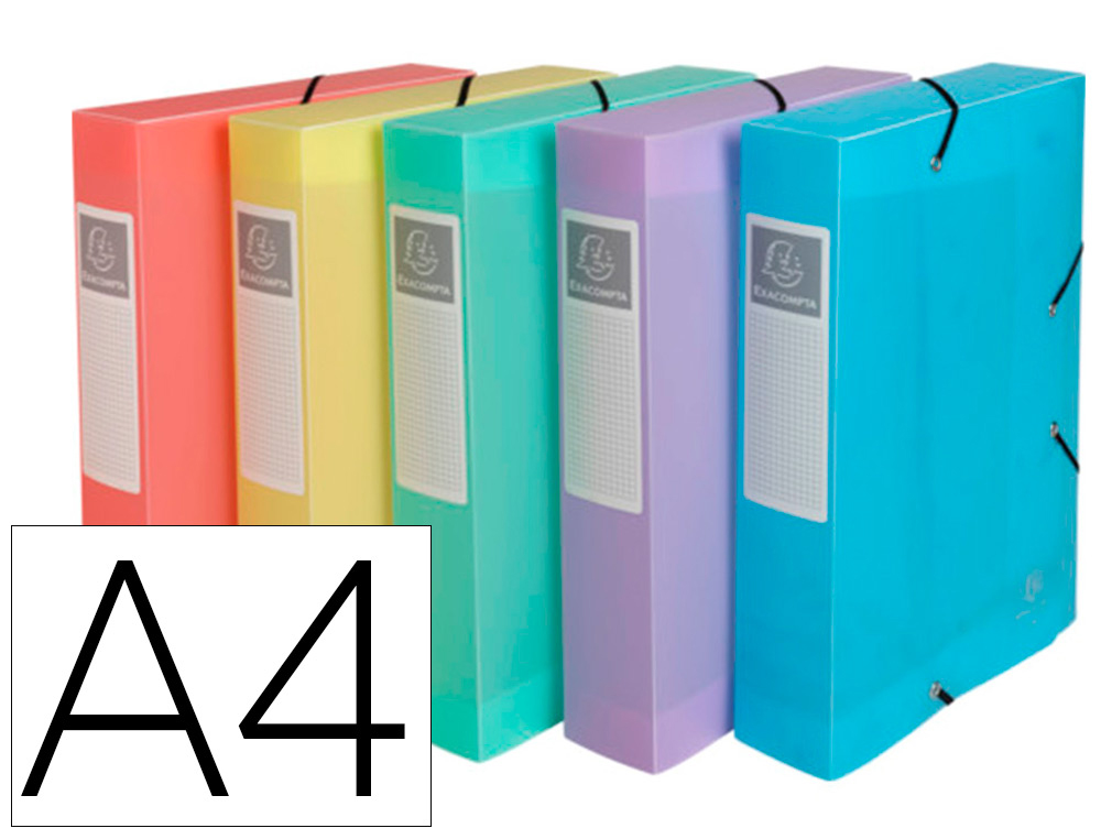 BOITE DE CLASSEMENT EXACOMPTA GAMME CHROMALINE PASTEL       POLYPROPYLENE A4 240X320MM    DOS 60MM.