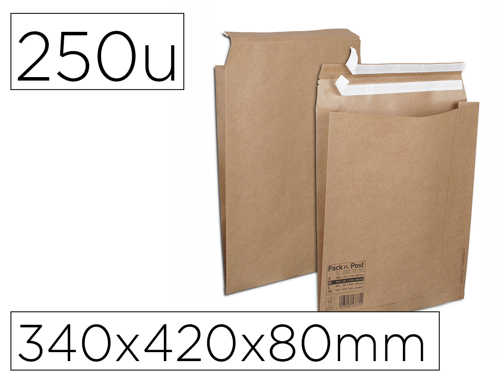 POCHETTE ALLER RETOUR TAILLE M AUTO-ADH SIVE 340X420X80 MM BOITE DE 250 UNITES