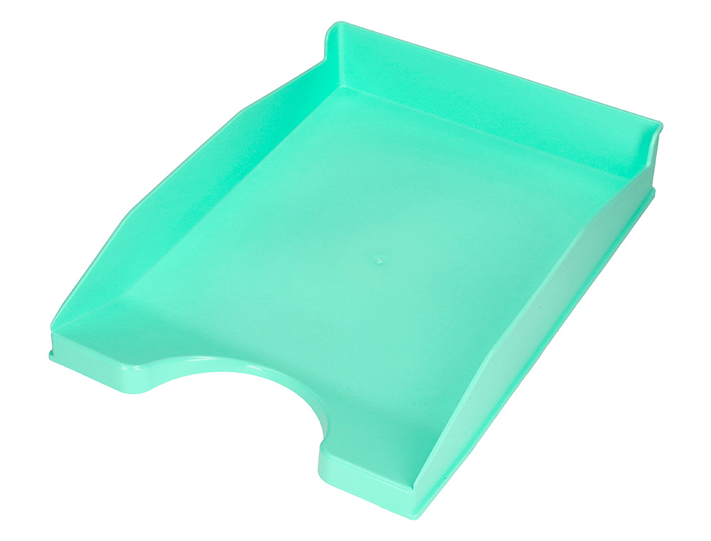 CORBEILLE A COURRIER Q-CONNECT PLASTIQUE           240X70X340MM COLORIS VERT     MENTHE OPAQUE