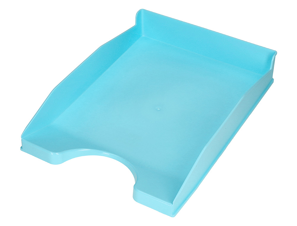 CORBEILLE A COURRIER Q-CONNECT PLASTIQUE           240X70X340MM COLORIS BLEU     CIEL OPAQUE