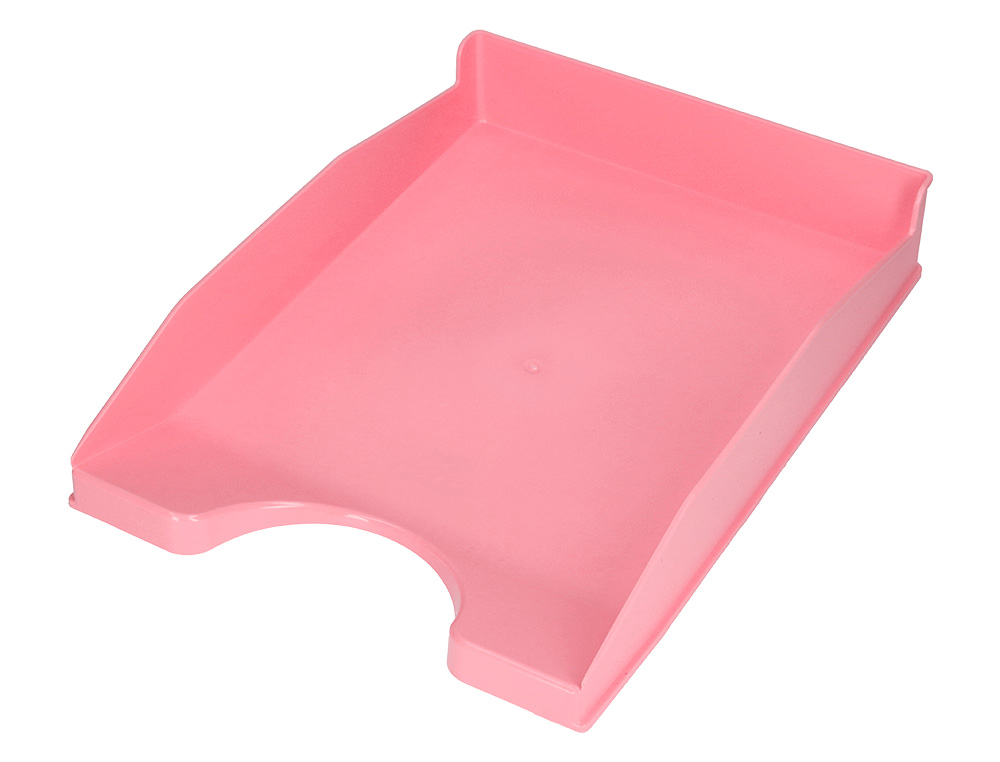 CORBEILLE A COURRIER Q-CONNECT PLASTIQUE           240X70X340MM COLORIS ROSE     PASTEL OPAQUE