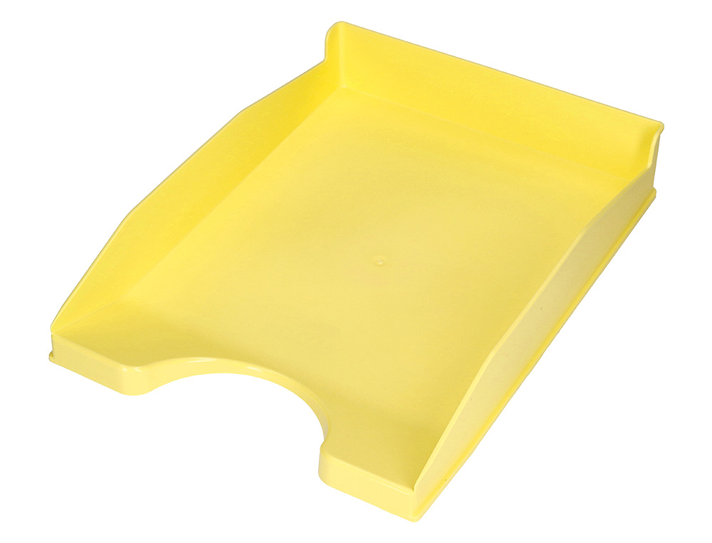 CORBEILLE A COURRIER Q-CONNECT PLASTIQUE           240X70X340MM COLORIS JAUNE    PASTEL OPAQUE