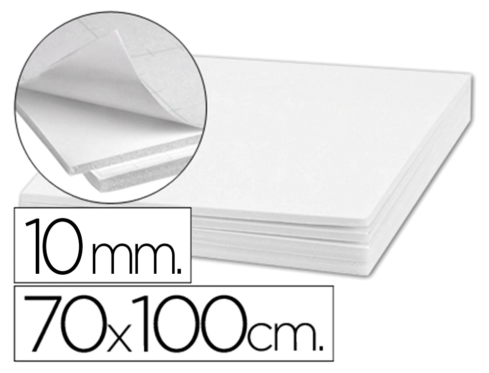 CARTON PLUME LIDERPAPEL ADHESIF 1 FACE 70X100CM       EPAISSEUR 10MM COLORIS BLANC