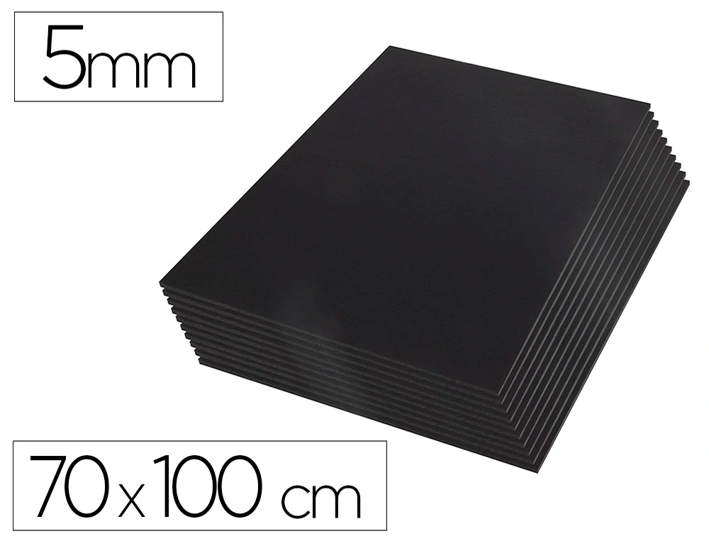 CARTON PLUME LIDERPAPEL DOUBLE-FACE 70X100CM          EPAISSEUR 5MM COLORIS NOIR