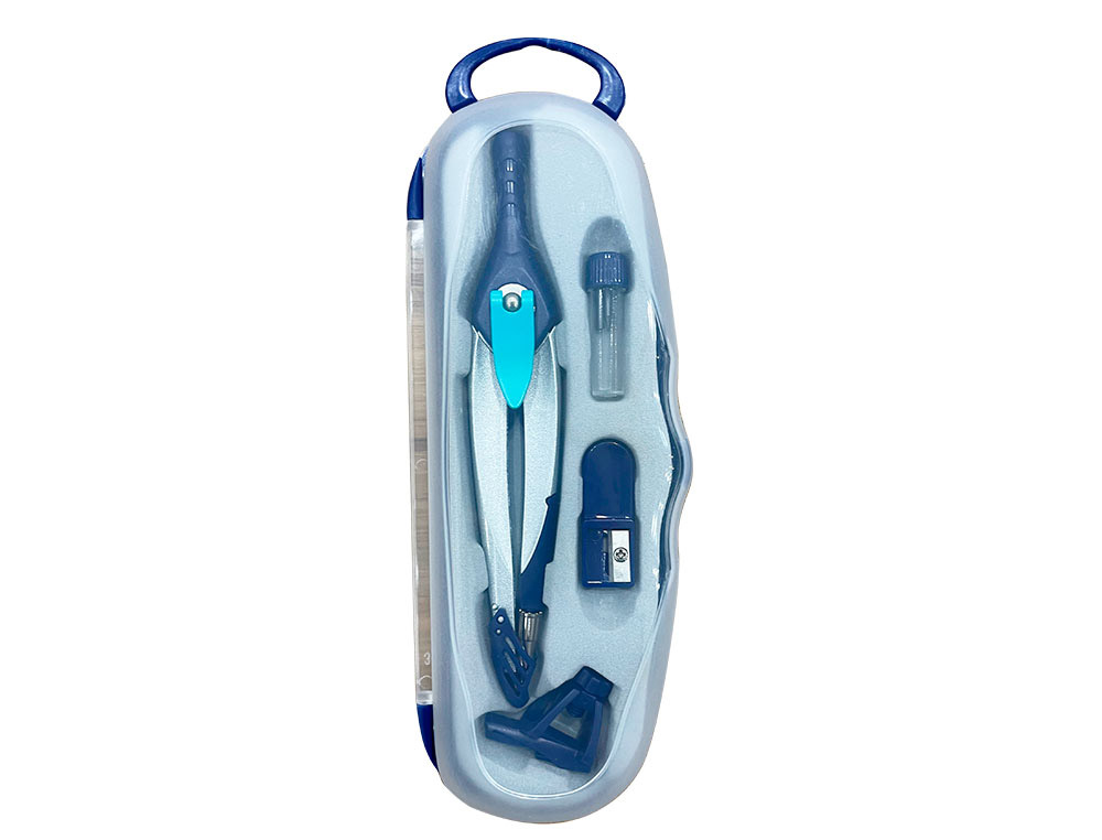COMPAS LIDERPAPEL LOCK DEVICE ADAPTATEUR UNIVERSEL ET MINES COLORIS BLEU FONCE