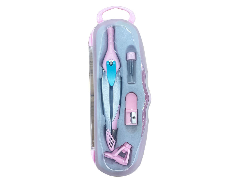 COMPAS LIDERPAPEL LOCK DEVICE ADAPTATEUR UNIVERSEL ET MINES COLORIS ROSE CLAIR
