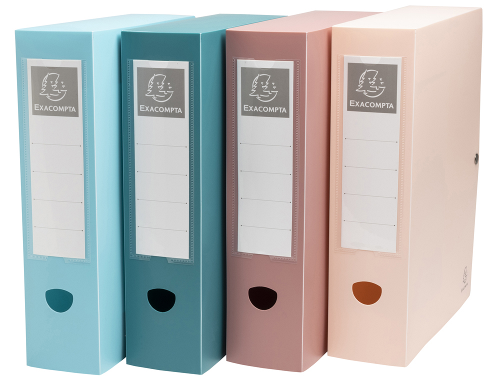 BOITE CLASSEMENT EXACOMPTA SKANDI A4 PP RECYCLE          FERMETURE PRESSION DOS 80MM   COLORIS ASSORTIS