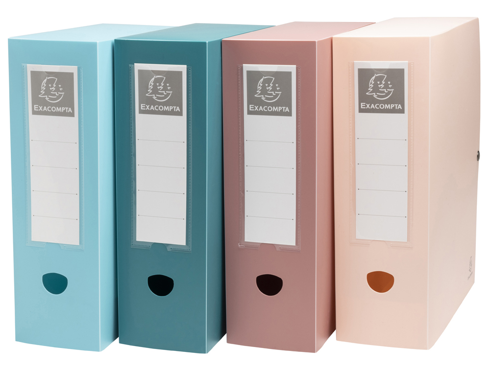 BOITE CLASSEMENT EXACOMPTA SKANDI A4 PP RECYCLE          FERMETURE PRESSION DOS 100MM  COLORIS ASSORTIS