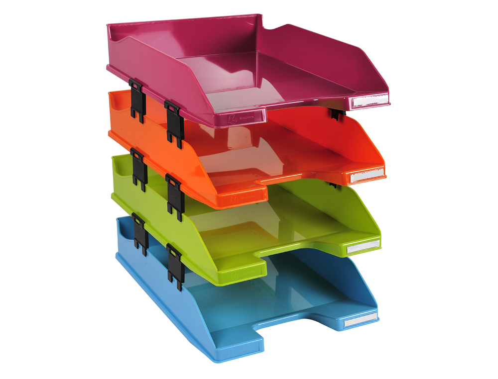 CORBEILLE COURRIER EXACOMPTA MIDI-COMBO IDERAMA SUPERPOSABLE VERTICALE/ESCALIER COLORIS ASSORTIS