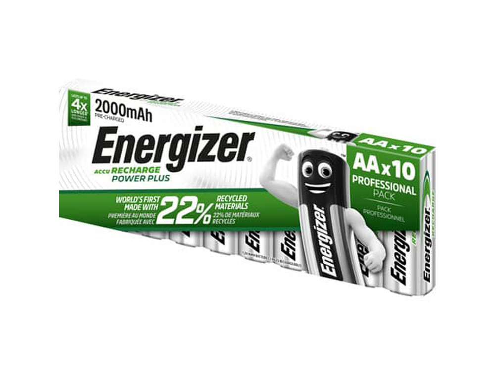 PILE ENERGIZER RECHARGEABLE AA/HR6 2000MAH PAQUET 10      UNITES
