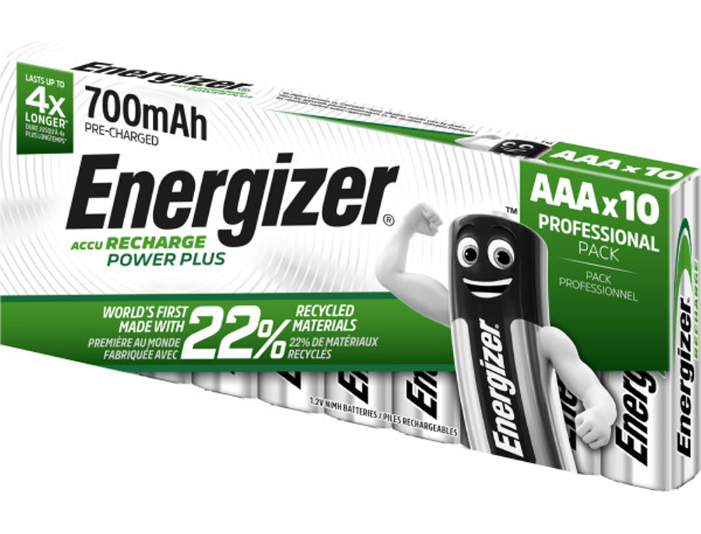 PILE ENERGIZER RECHARGEABLE AAA / HR3 700 MAH PAQUET 10   UNITES