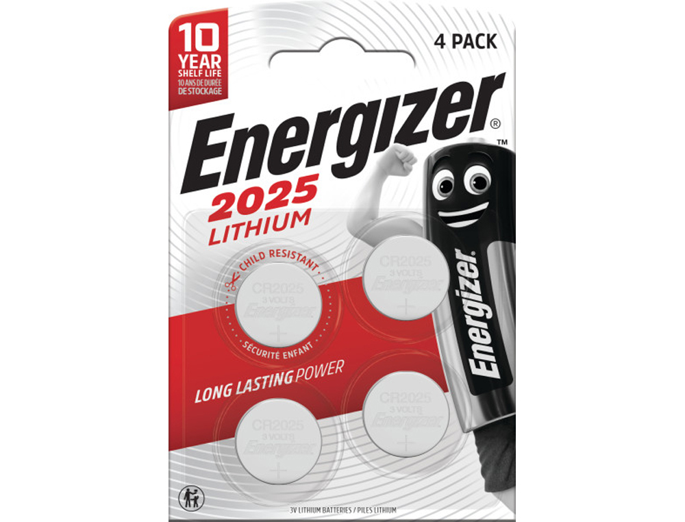 PILE ENERGIZER MINIATURE LITHIUM CR2025 BLISTER 4      UNITES