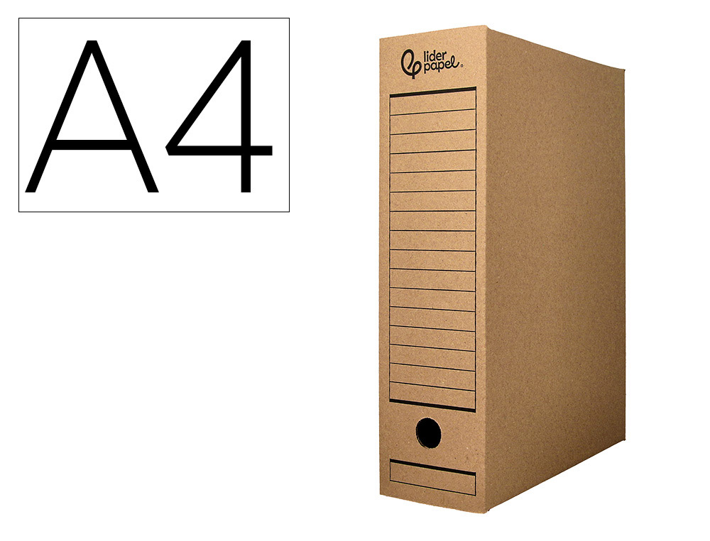 BOITE A ARCHIVES LIDERPAPEL CARTON RECYCLE DIN A4 325G/M2 DOS 82MM KRAFT 325X82X250MM