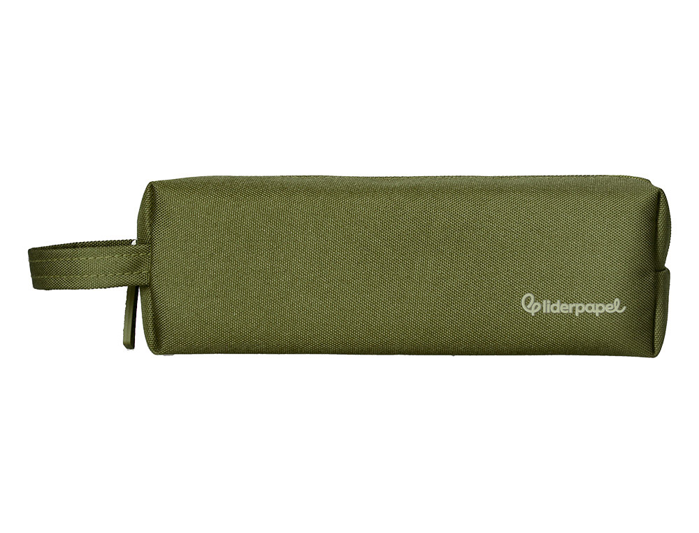 FOURRE-TOUT LIDERPAPEL 1 COMPARTIMENT AVEC ANSE 21X7CM COLORIS VERT MILITAIRE