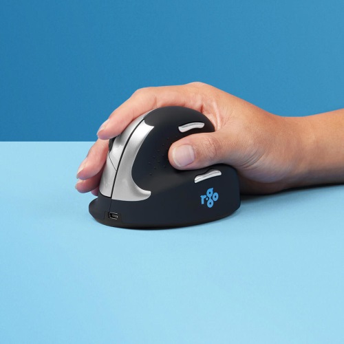 SOURIS ERGONOMIQUE R-GO VERTICALE HE BREAK SANS FIL   TAILLE MOYENNE DROITIER       COLORIS NOIR