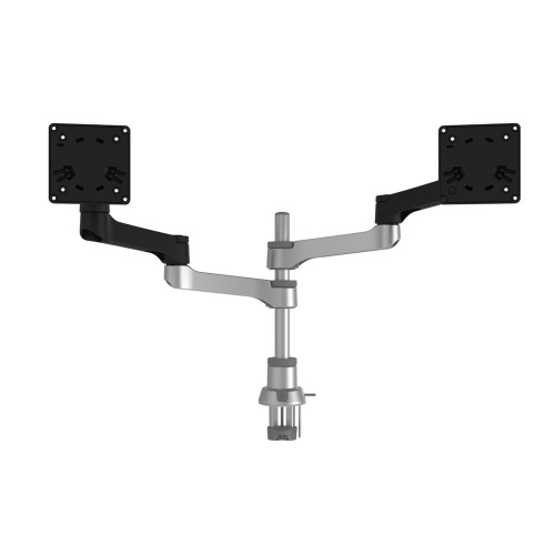 BRAS ECRAN R-GO ZEPHER REGLABLE POUR MONITEUR DOUBLE COLORIS ARGENT