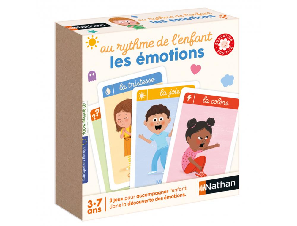 LES EMOTIONS NATHAN AU RYTHME DE L'ENFANT LES EMOTIONS JEU  DE CARTES MULTIPLES ACTIVITES 36 CARTES ET 1 GUIDE