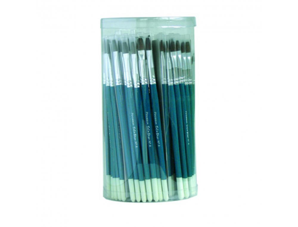 CLASSPACK PINCEAUX ET BROSSES POILS DE PONEY MANCHES EN     BOIS ET VIROLE EN ALU 144     PIECES ASSORTIES