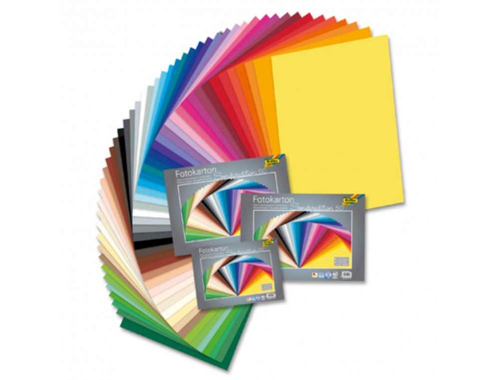 LOT PAPIER DESSIN COULEUR A GRAIN FOLIA 50X70CM 150G 55   FEUILLES COLORIS ASSORTIS
