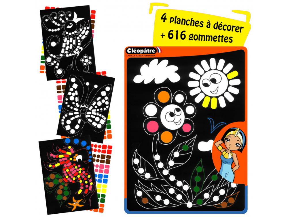 ATELIER GOMMETTES CLEOPATRE NATURE PLANCHE A4 DESSIN      IMPRIME 728 GOMMETTES 7       TAILLES ET COLORIS ASSORTIS 4