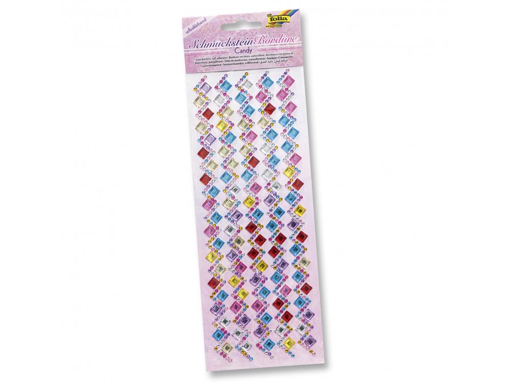 LOT BORDURES STRASS FOLIA ADHESIVE 25 CM 5 UNITES       COLORIS ET FORMES ASSORTIES