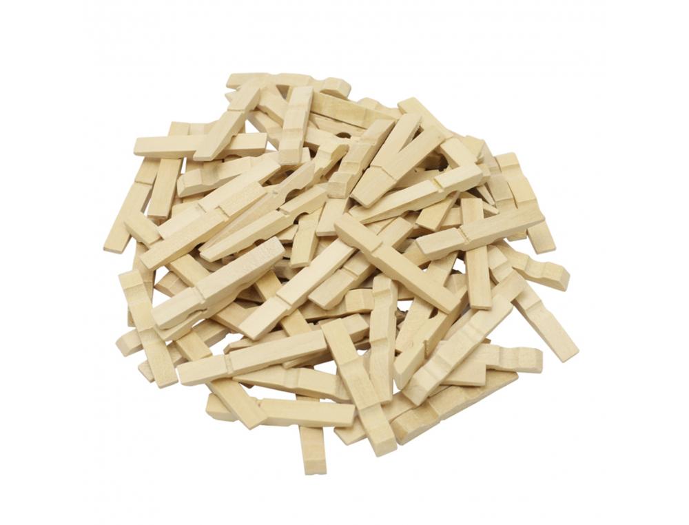 DEMI PINCE A LINGE BOIS OCOLOR 4.5CM COLORIS NATUREL  LOT DE 500