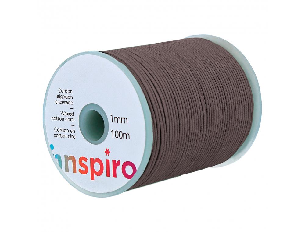 CORDON CIRE INNSPIRO 1MMX100M COLORIS MARRON SUR BOBINE