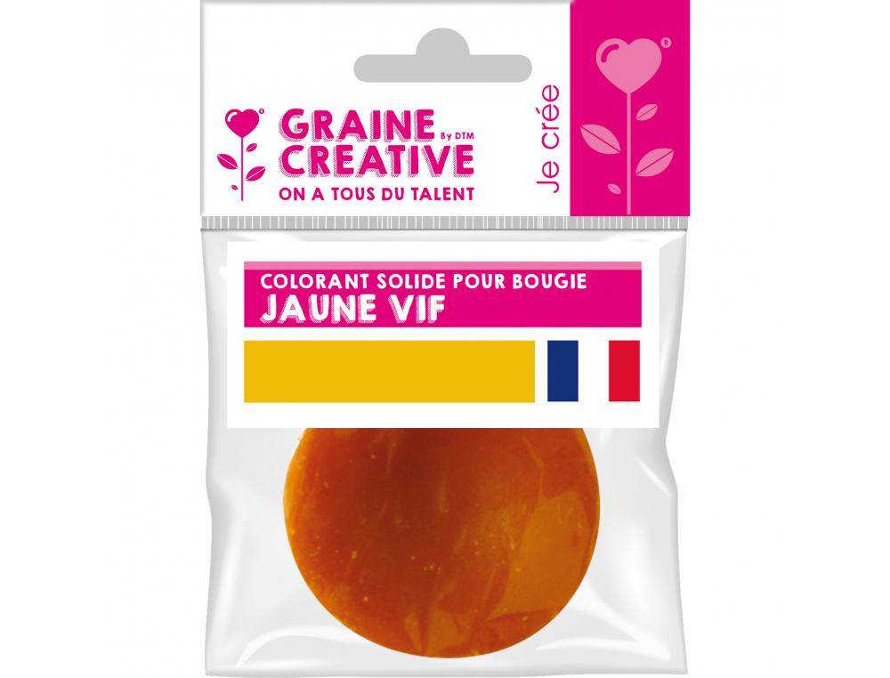 COLORANT SOLIDE POUR CIRE ET GEL GRAINE CREATIVE A BOUGIE  20G COLORIS JAUNE
