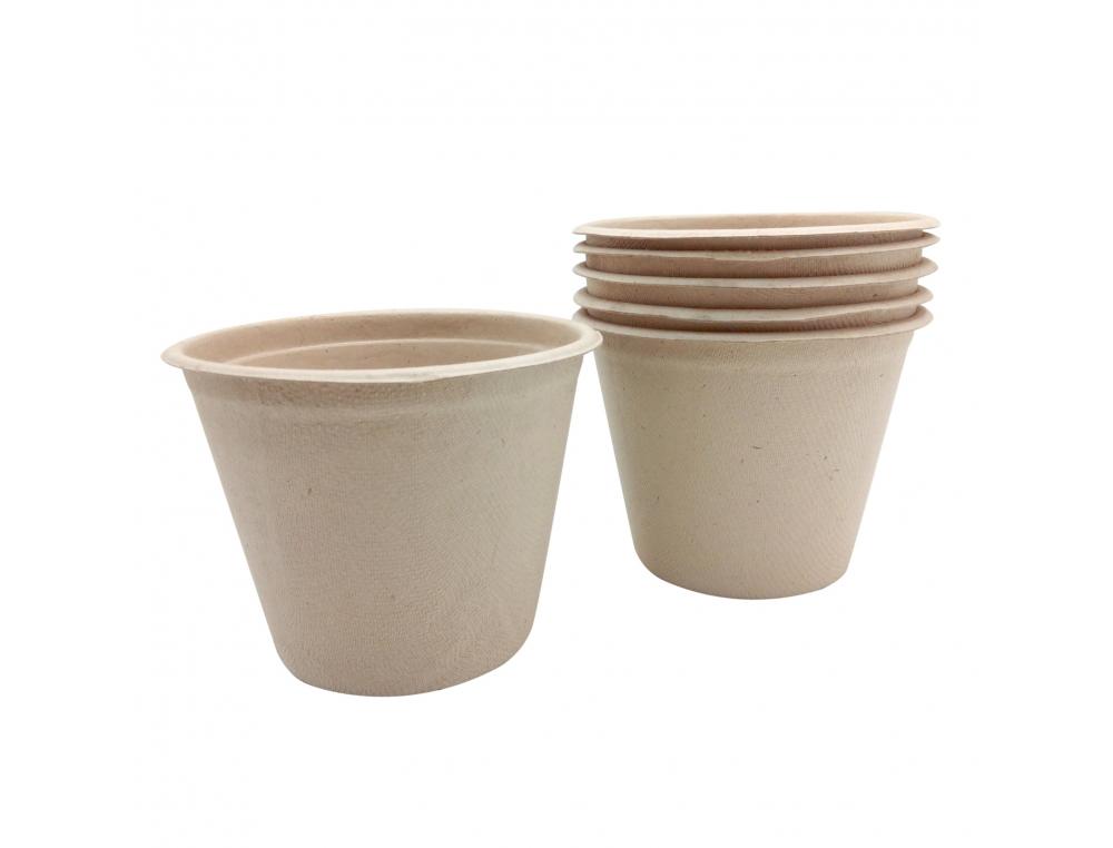 LOT DE POTS EN CELLULOSE CULTURE CLUB 100% ORGANIQUE   ET RECYCLABLE CONTENANCE      425ML 10 UNITES