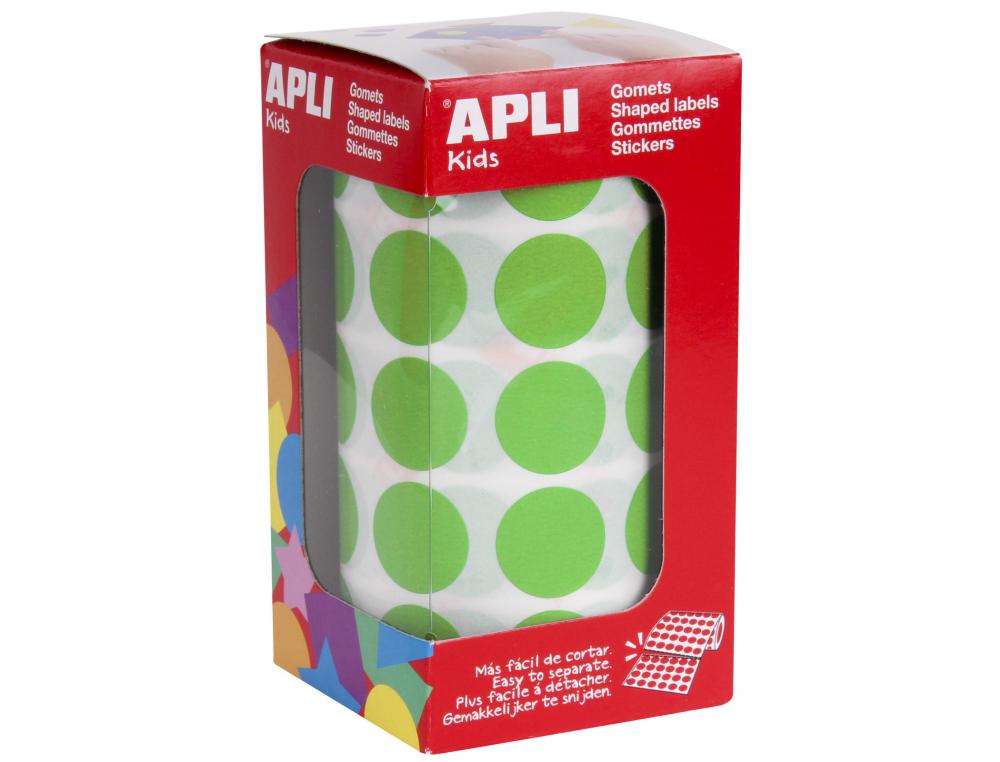 GOMMETTE APLI RONDE 20MM COLORIS VERT CLAIR ROULEAU    1770 UNITES