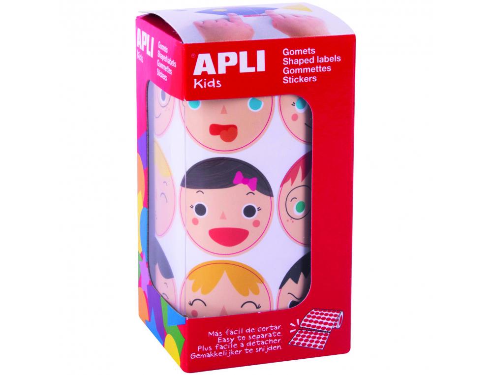 GOMMETTE APLI 33MM EMOTIONS ASSORTIES ROULEAU 380 UNITES