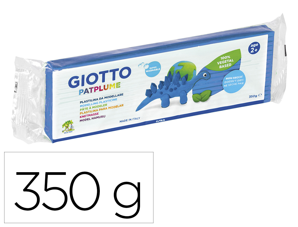 PATPLUME GIOTTO MATIERE VEGETALE SOUPLE NE SECHE PAS  PAIN PREDECOUPE 350G COLORIS  CYAN