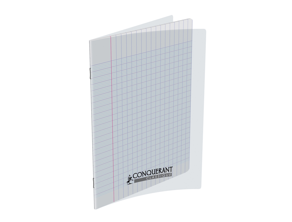CAHIER CONQUERANT POLYPROPYLENE INDECHIRABLE ET LAVABLE 17X22 CM 140 PAGES    PIQURE 90G SEYES INCOLORE