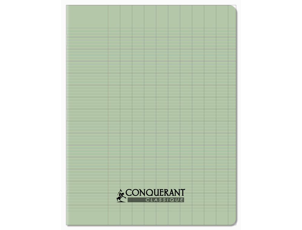 CAHIER CONQUERANT POPLYPROPYLENE PAPIER VELIN   EXTRA PASTEL 17X22 CM 96      PAGES PIQURE 90G SEYES VERT
