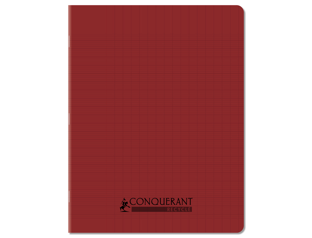 CAHIER CONQUERANT POPLYPROPYLENE RECYCLE        INDECHIRABLE ET LAVABLE 17X22 CM 96 PAGES SEYES ROUGE