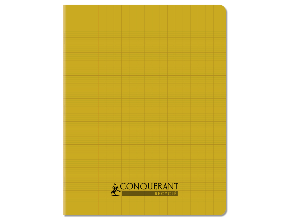 CAHIER CONQUERANT POPLYPROPYLENE RECYCLE        INDECHIRABLE ET LAVABLE 17X22 CM 96 PAGES SEYES JAUNE