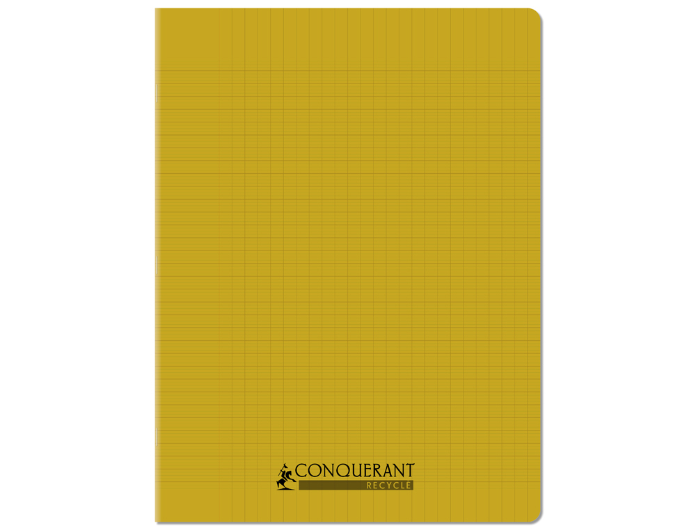 CAHIER CONQUERANT POPLYPROPYLENE INDECHIRABLE   ET LAVABLE RECYCLE 24X32 CM   96 PAGES SEYES PIQURE 90G