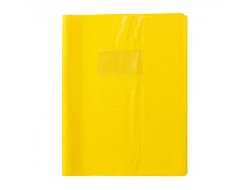 PROTEGE-CAHIER CLAIREFONTAINE 17X22CM PLASTIQUE 22/100E 2   RABATS COLORIS JAUNE