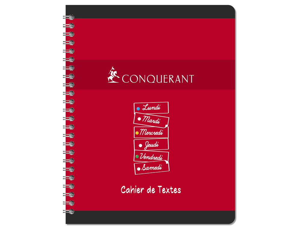 CAHIER DE TEXTES CONQUERANT COUVERTURE CARTE RECYCLE      17X22 CM 124 PAGES RELIURE    INT GRALE