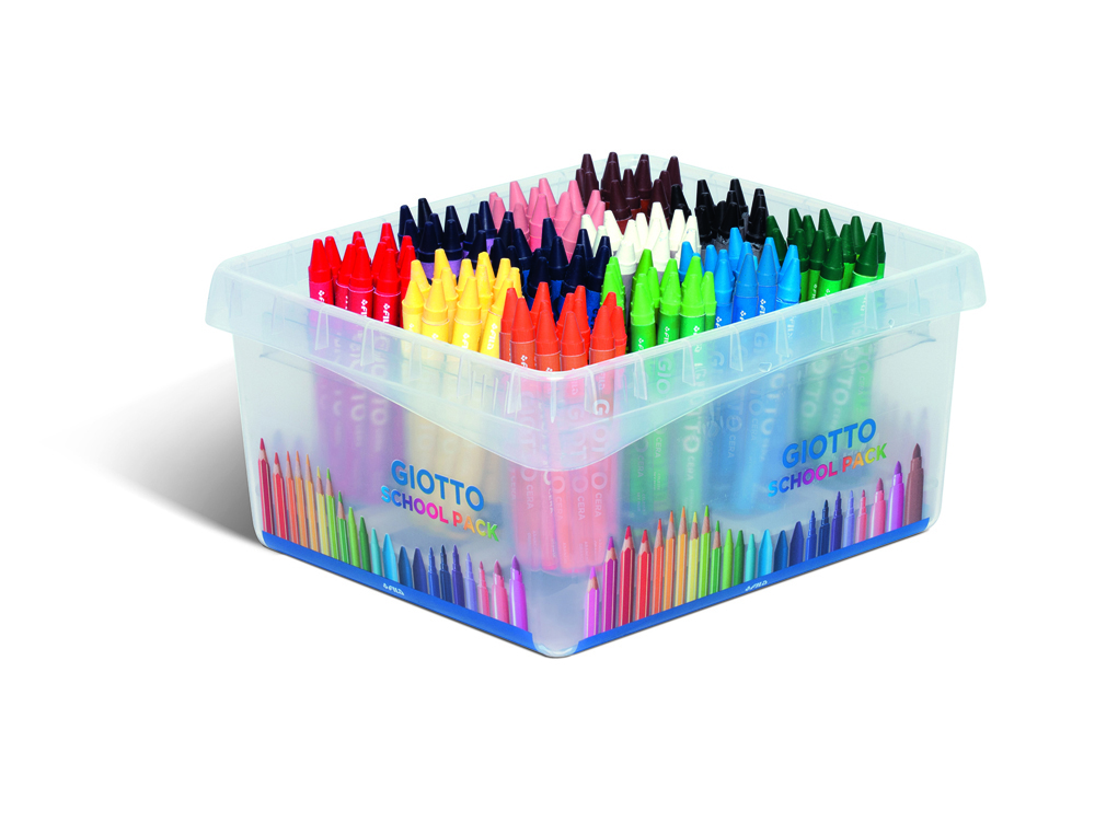 CLASSPACK CRAYONS A LA CIRE CERA GIOTTO FORME RONDE 8MM   9CM LAVABLE 144 UNITES DOT 12 GRATUITS COLORIS ASSORTIS
