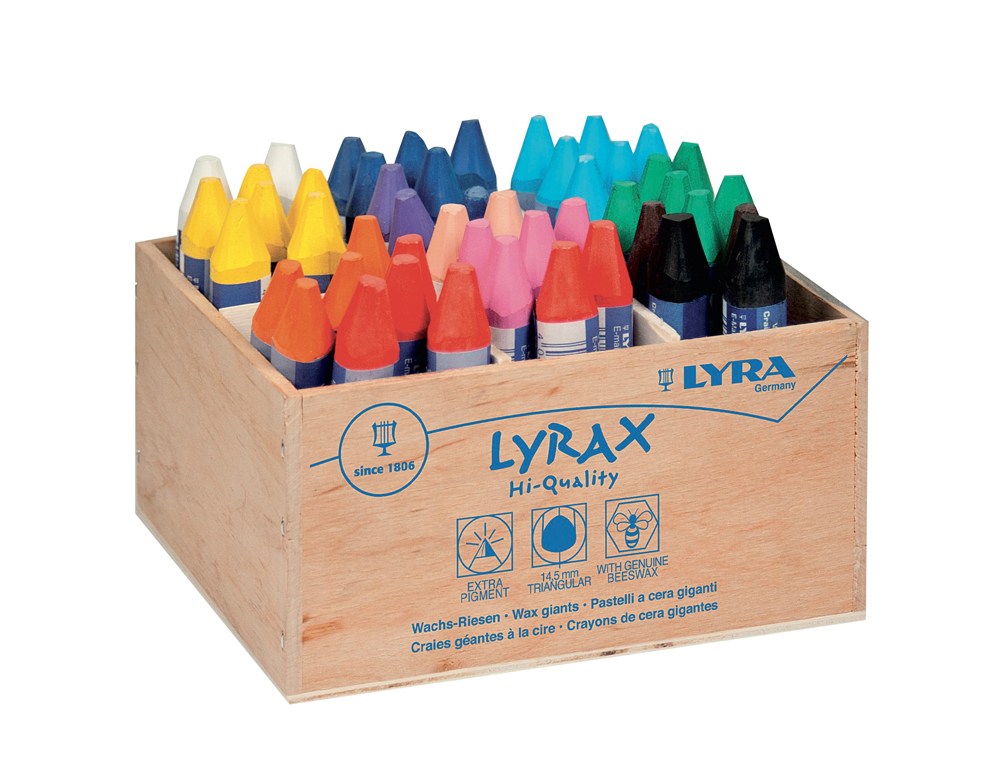 CLASSPACK CRAIES A LA CIRE D ABEILLE LYRAX LYRA            ERGONOMIQUE FORME             TRIANGULAIRE 9 CM 48 UNITES