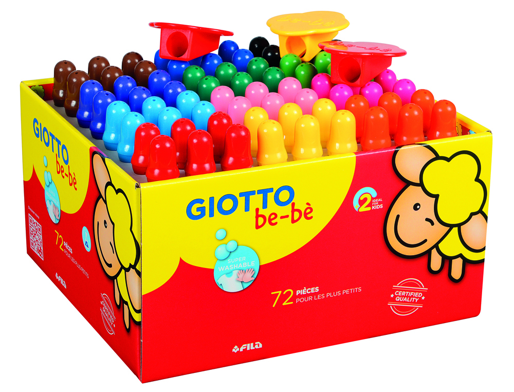 CLASSPACK CRAYONS DE COULEUR MAXI BE BE GIOTTO 10CM MINE   7MM 72 UNITES ET 3 TAILLES    CRAYONS OFFERTS COLORIS