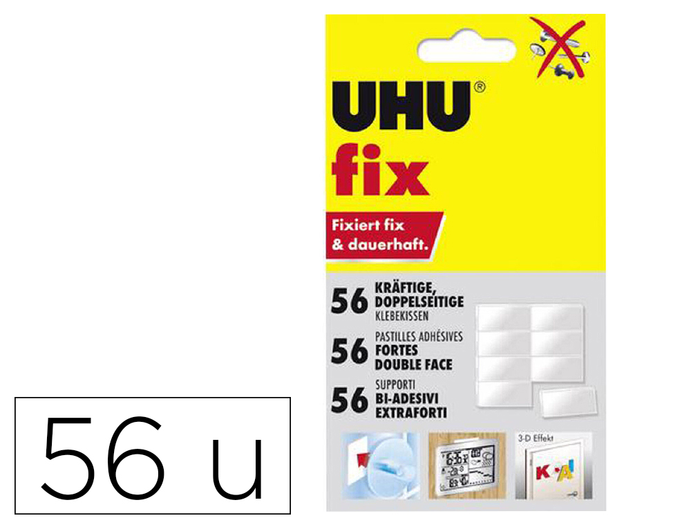 PATAFIX UHU DOUBLE FACE MOUSSE ETUI DE 56 PASTILLES