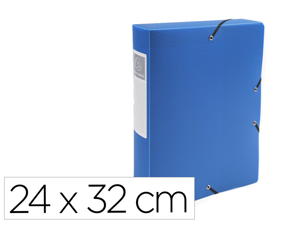 BOITE DE CLASSEMENT EXACOMPTA POLYPRO OPAQUE FERNMETURE PAR ELASTIQUE DOS DE 60 MM 24X32  CM COLORIS BLEU