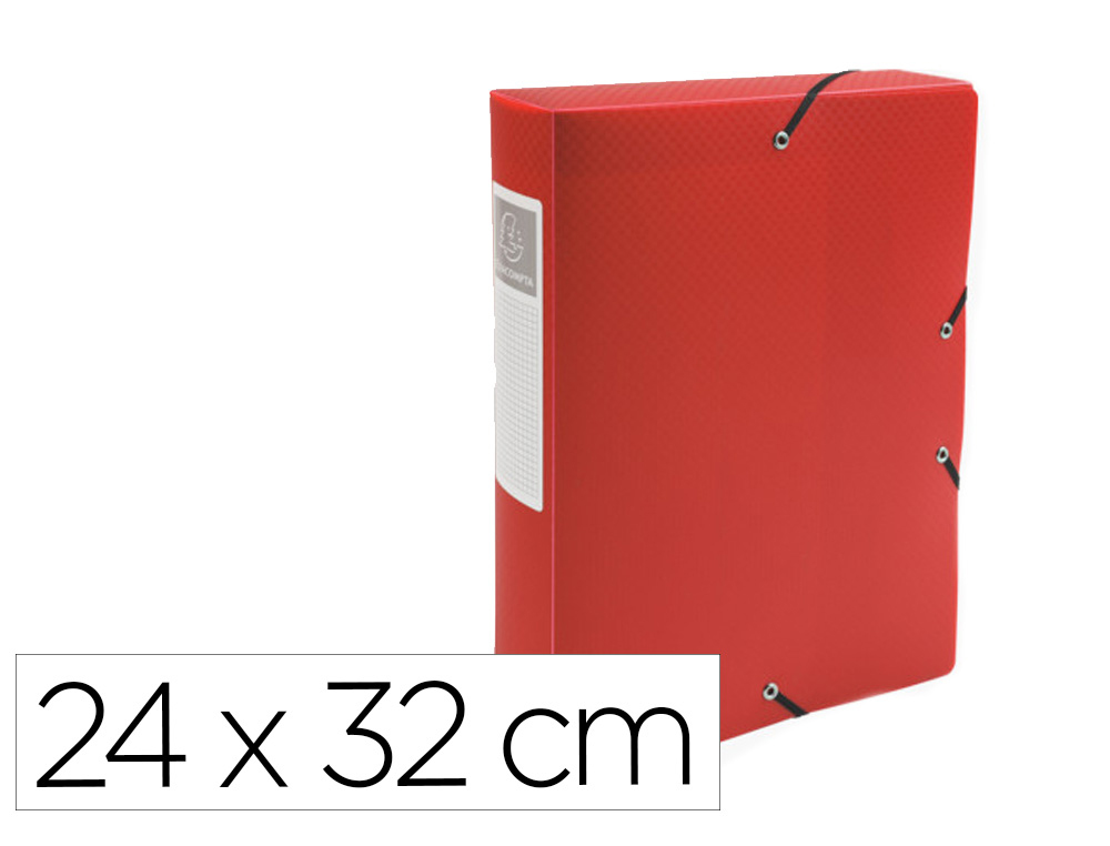 BOITE DE CLASSEMENT EXACOMPTA POLYPRO OPAQUE FERNMETURE PAR ELASTIQUE DOS DE 60 MM 24X32  CM COLORIS ROUGE